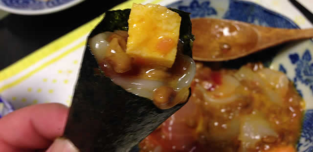 爆弾納豆海苔巻き